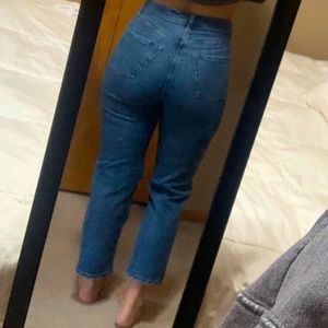 Women’s high rise, straight leg jeans; size 6